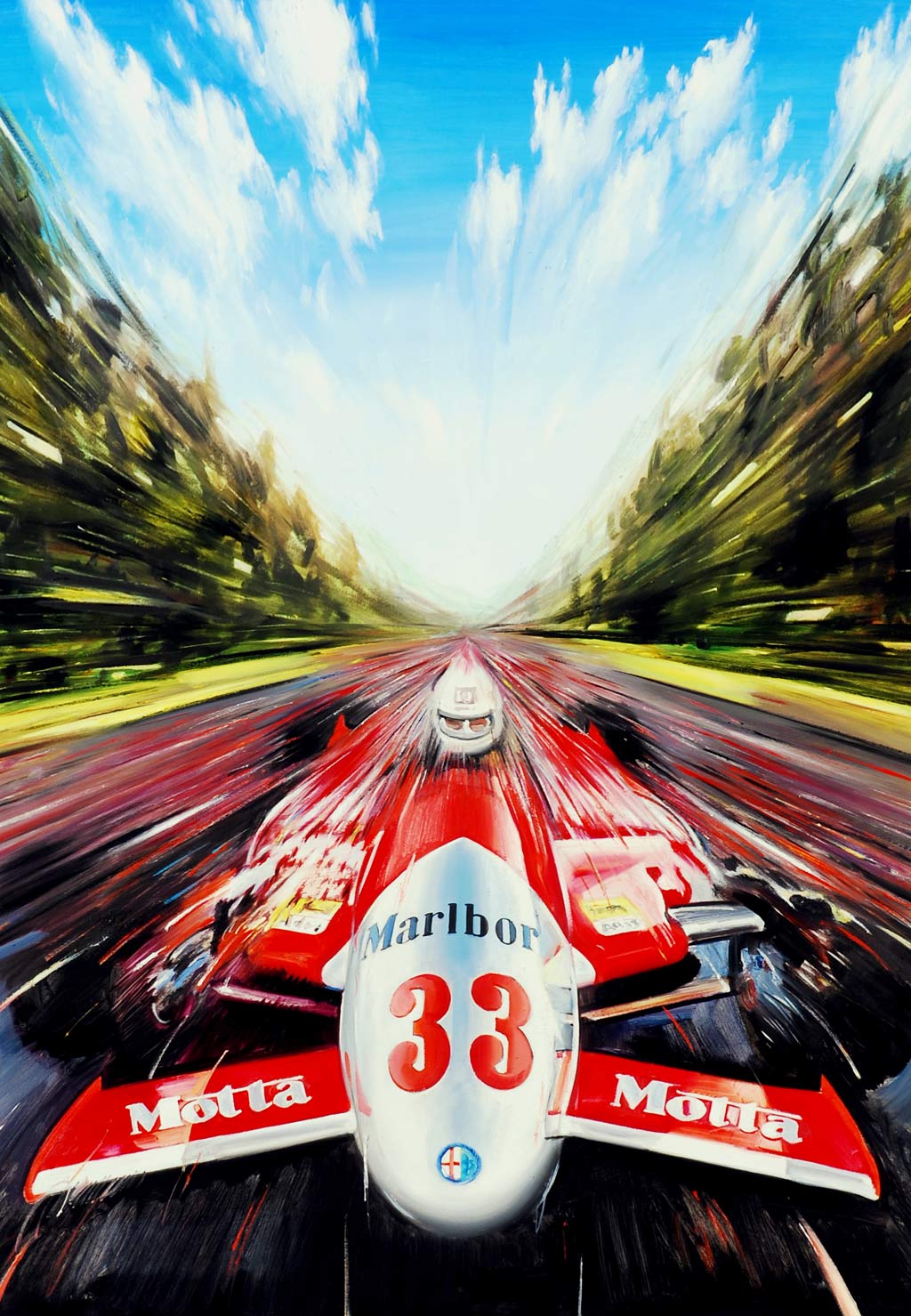Alfa Romeo Formula 1 Speed Track Driver Old F1 Racing Sport Car Art Print Poster